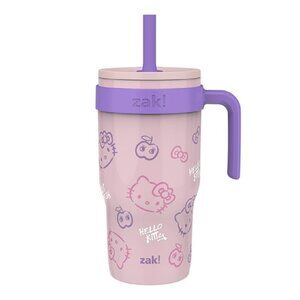 Hello Kitty Kids Straw Handle Tumbler, Stainless Steel, Silicone Straw, 18oz